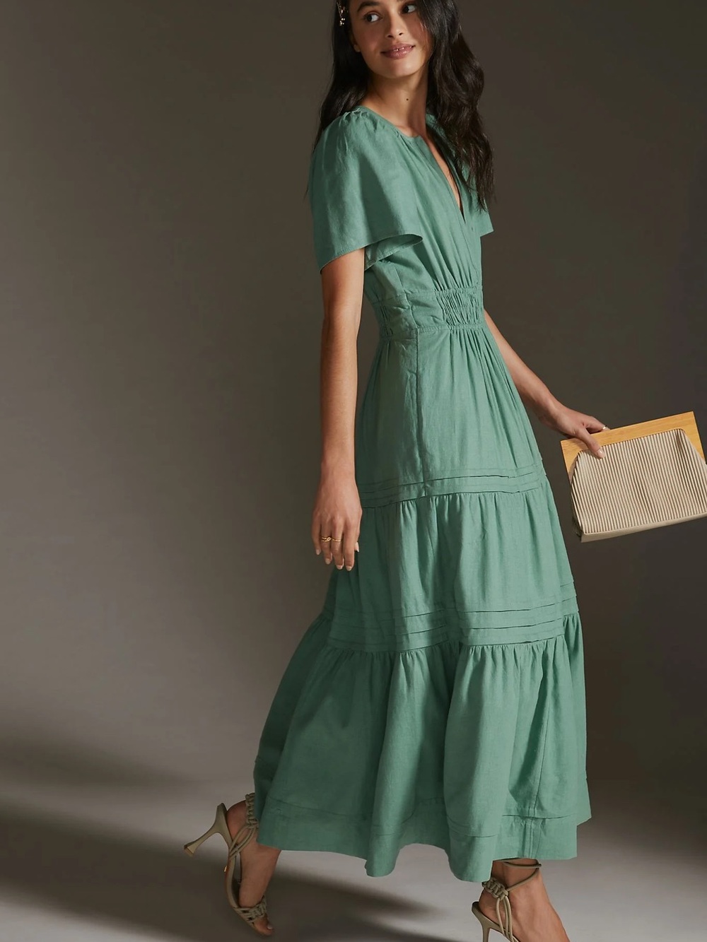Anthropologie the Somerset Maxi Dress in Linen - Picture 2 of 10